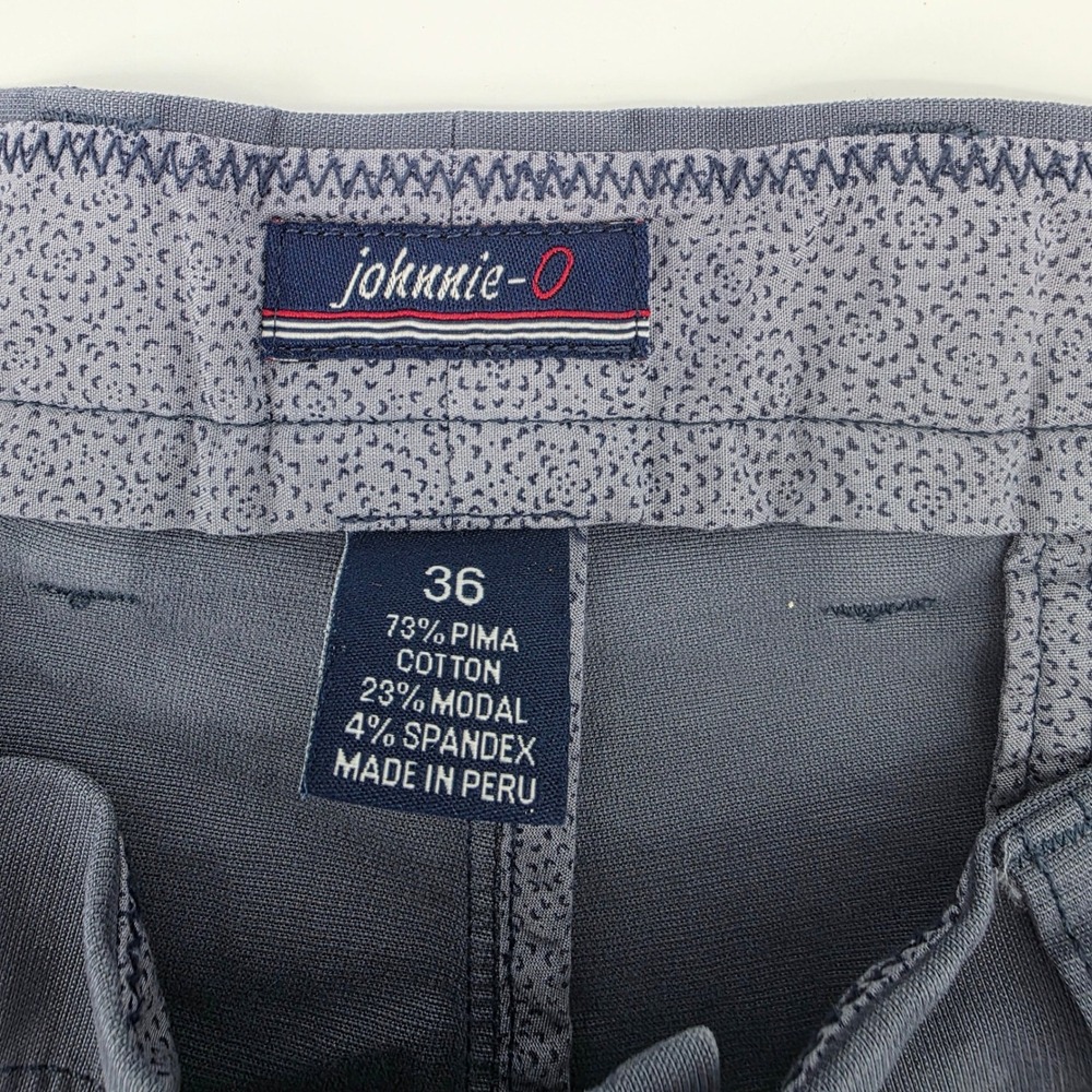 Johnnie-O Mens Slate Blue Grey Pima Cotton Blend Chino Shorts Size 36 Golf - Picture 4 of 7